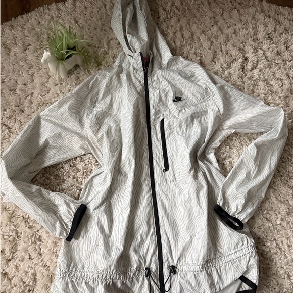 Nike Jackets & Blazers - Nike White and Black windbreaker, zebra pattern athletic sport Jacket
